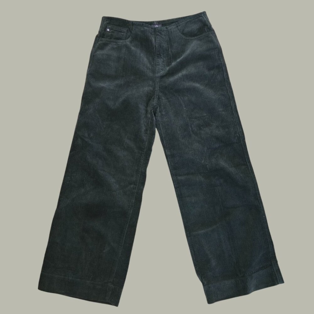 AG Adriano Goldschmied Corduroy Pants Women 27 Green High Rise Straight Leg